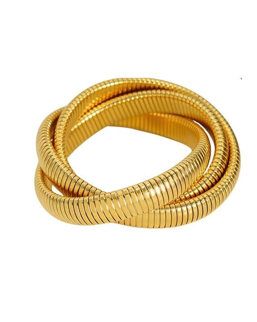 Olivia Le Metallic Stretch Cobra Layered Bracelet