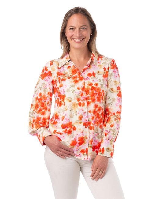 Franchetti Bond Orange Ricciarda Pansies Classic Shirt