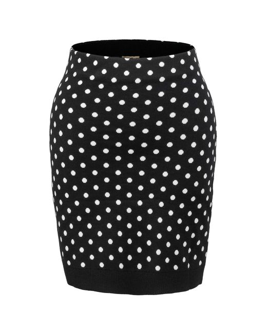 Smart and Joy Black Polka Dots Knitted Mini Skirt