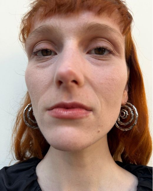 GYUNIA Metallic Vortex Hoop Earrings