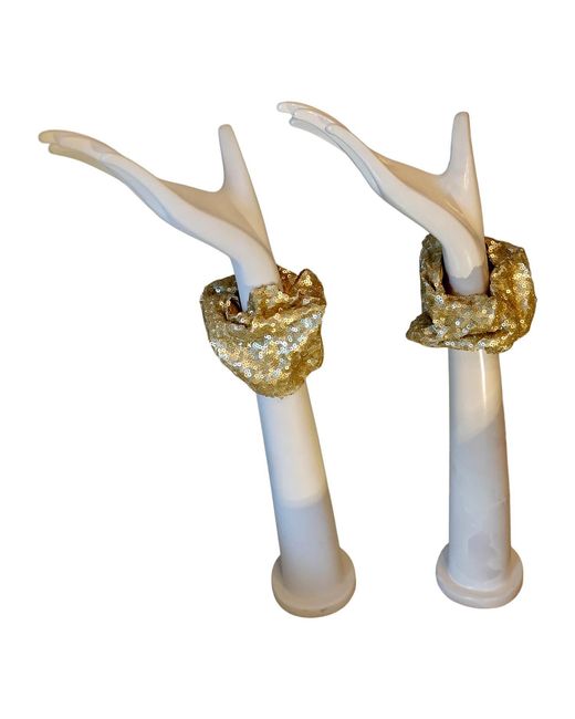 Romer Millinery Natural Morphy Moldable Wrist Cuff Sequin Set Of Two