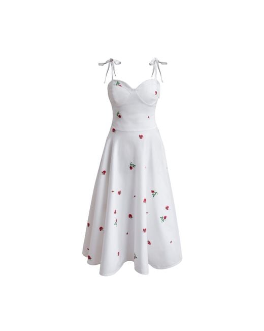 RainSisters White Sundress With Floral Print: Petite Fleur