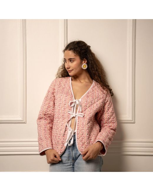 Echo of Pink Pink Fleur Reversible Hand Block Print Cotton Jacket