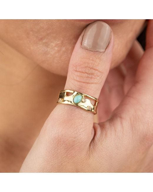 Rare Matters Jewelry Metallic Gemstone Band Ring