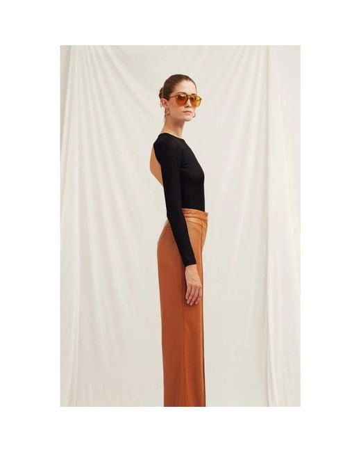 NAZLI CEREN Black Teresa Bodysuit