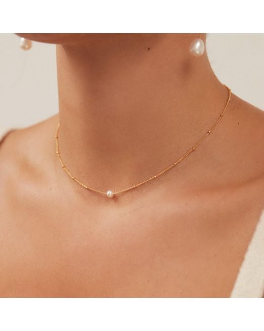 Lily & Roo Metallic Satellite Single Pearl Choker