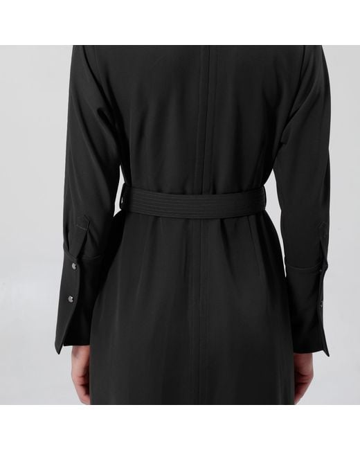 Smart and Joy Black Bat Sleeves And V-Neck Dress