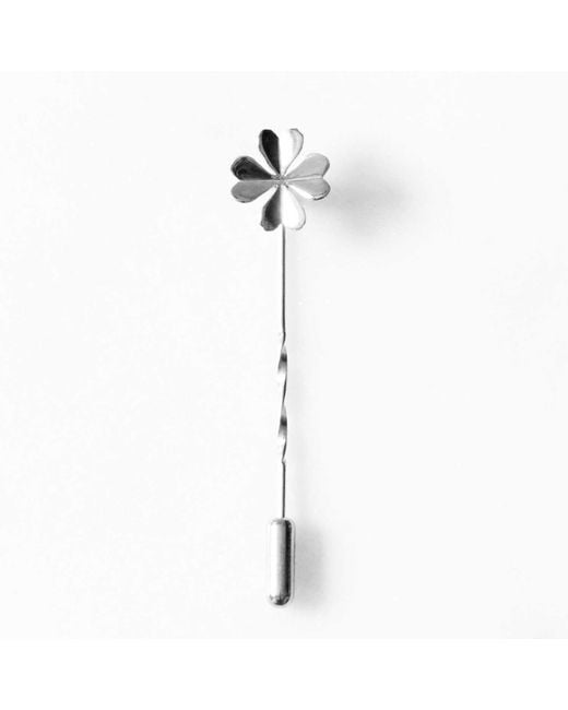 Lee Renee Metallic Lucky Clover Tie Pin/ Twist Tie Pin– for men