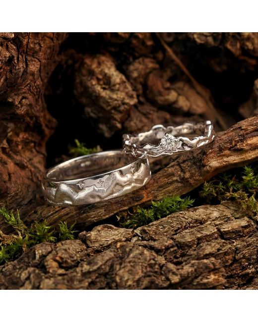 Azura Jewelry New York Gray Eternal Peaks Band Vermeil
