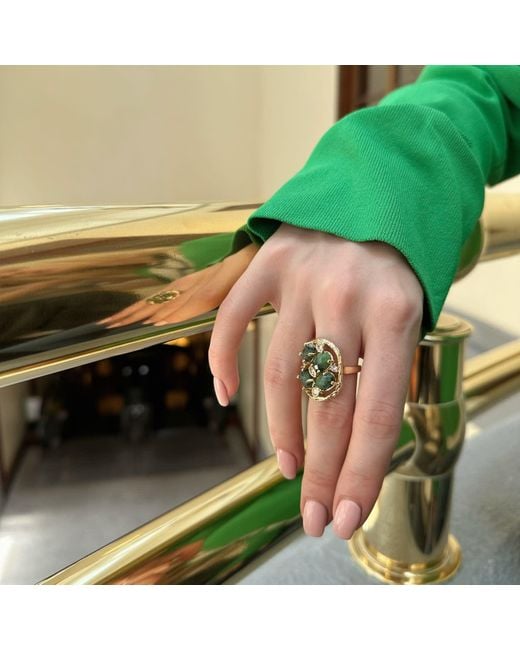 Farra Green Zoisite Gemstone Statement Ring
