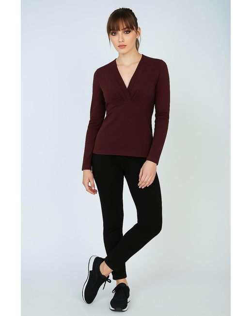 Conquista Purple Burgundy Jersey Top With Polyamide