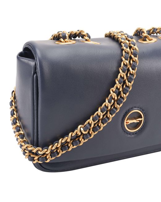 Paul Costelloe Blue Moxie Leather Crossbody Bag