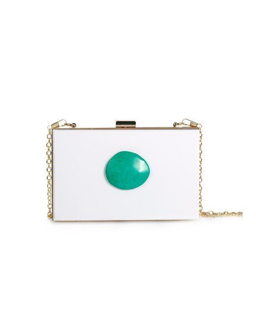 Christina Greene White Agate Evening Clutch