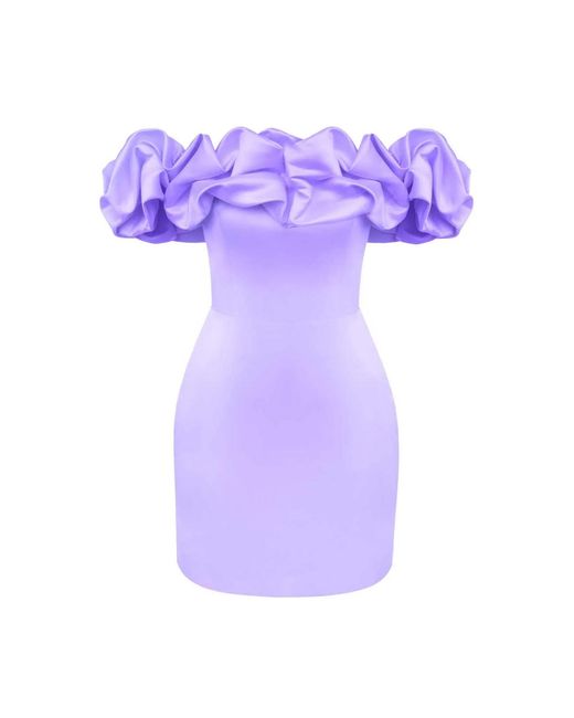 POST MERIDIEM Purple Meringue Mini Dress