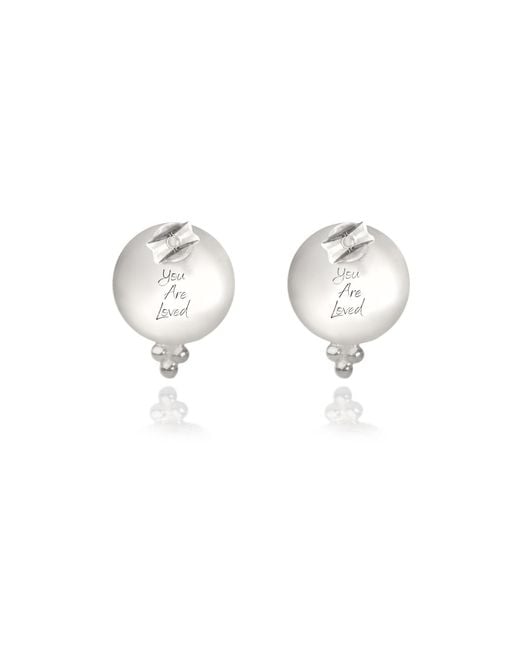 The Jewellery Store London Metallic Labradorite 'You Are Loved' Stud Earrings