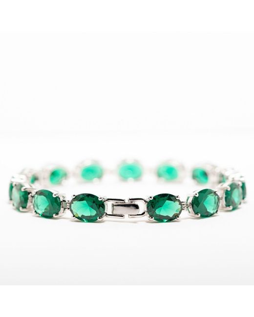 Belinda Jewelz Green Kierra Oval-Cut Emerald Tennis Bracelet