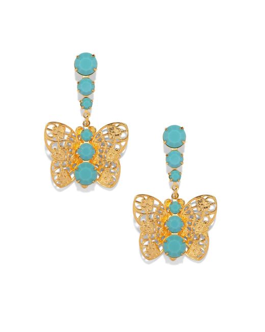 The Pink Reef Metallic Filagree Drop Butterfly