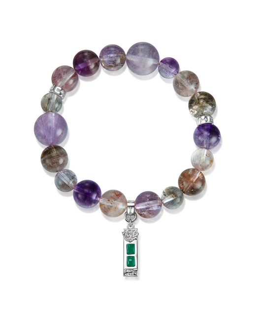 Aurozia Multicolor Five Elements Super Seven Crystal Beadeds Bracelet Wood