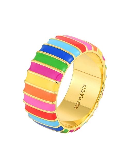 Pinnole Yellow Multicolour Thick Ring