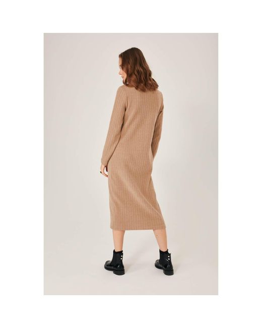 Oh!Zuza Natural Neutrals Camel Long-Sleeved Turtleneck Dress