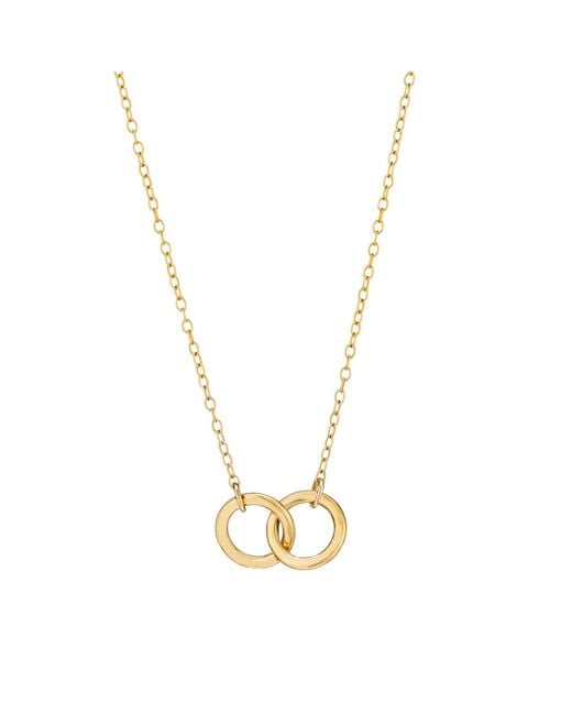 Posh Totty Designs Metallic Yellow Gold Plated Double Hoop Names Necklace
