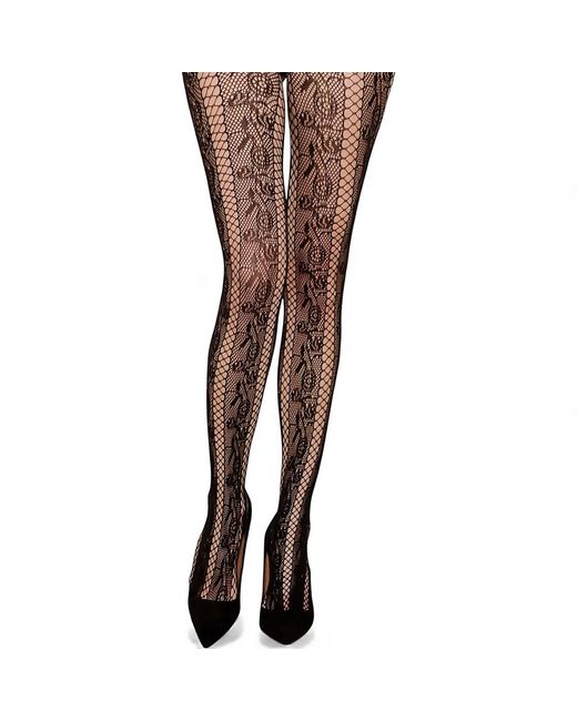 HIGH HEEL JUNGLE by KATHRYN EISMAN Natural Noir Stem Venom Lace Tights