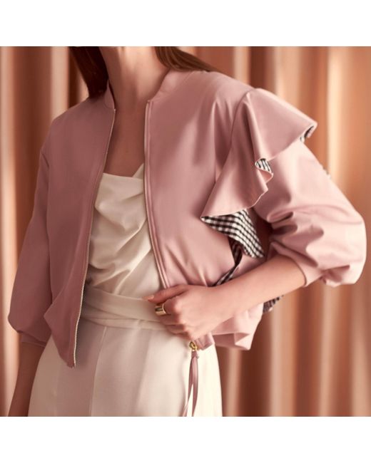 Emma Wallace Pink Spiral Bomber