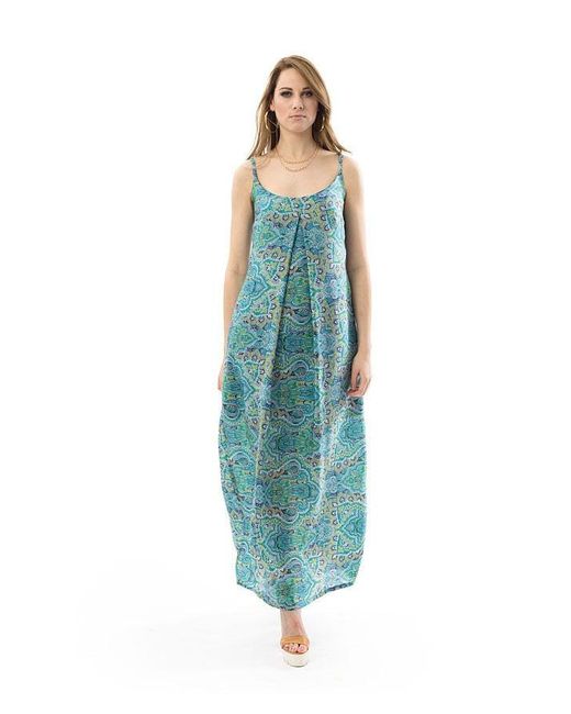 Conquista Blue Maxi Dress With Side Slits