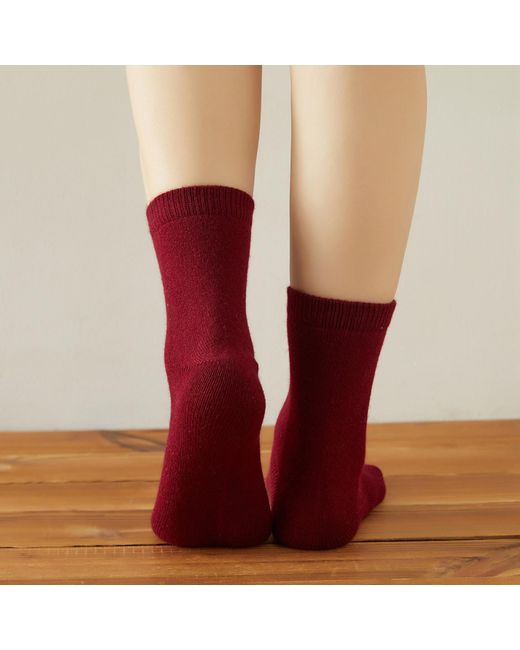 Soft Strokes Silk Purple Cashmere Quarter-Length Socks Set Of Two