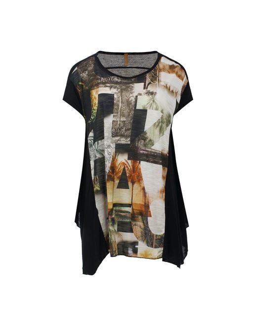 Conquista Black Eclectic Voyage Oversized Top