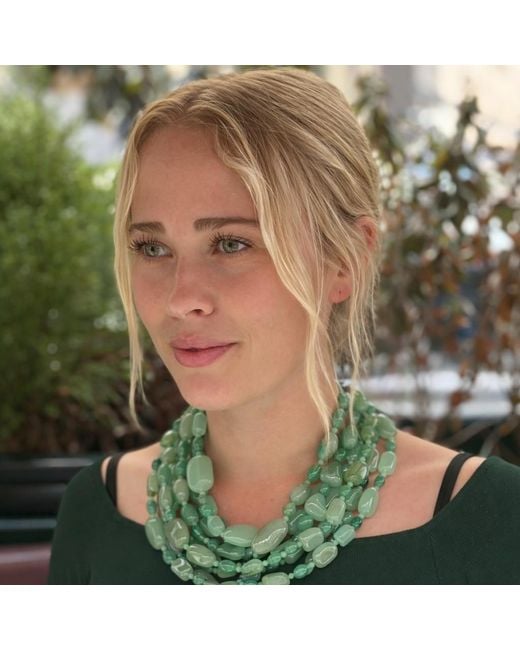 Michael Nash Jewelry Green Otilia Multi Strand Shades Of Jade Resin Beads