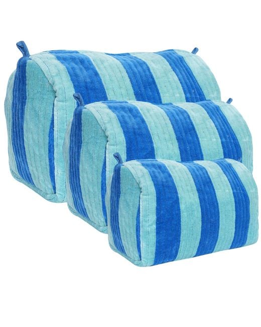 Conscious Yoga Collective Blue The Striped Velvet Travel Set