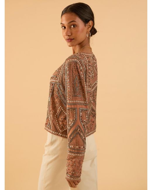 Rose & Nancy Brown Briar Sequin Trophy Jacket