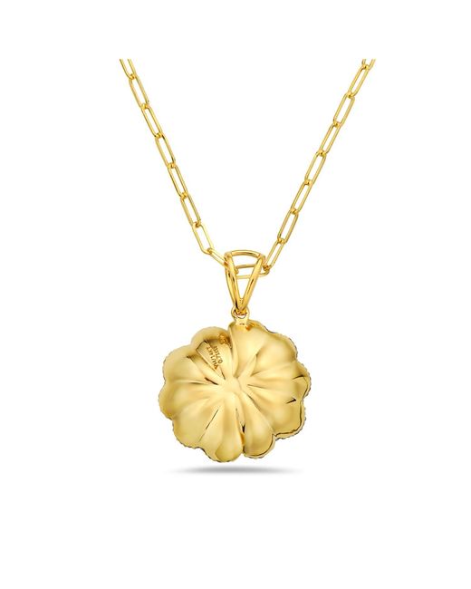 Artisan Metallic Handmade Yellow Solid Gold Diamond Designer Flower Necklace Jewelry