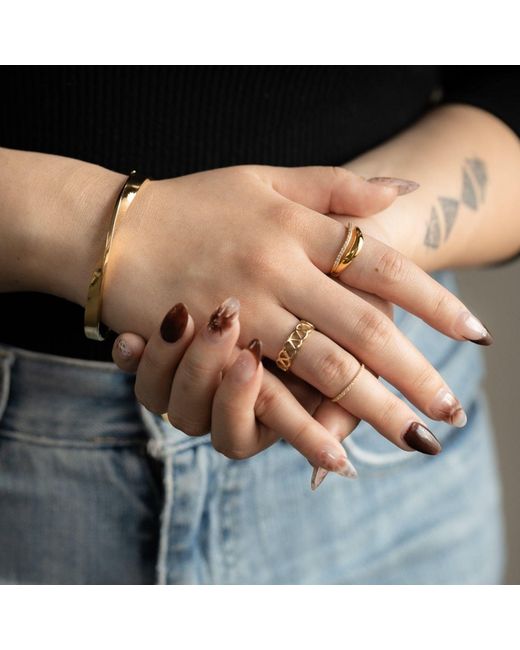 Belinda Jewelz Metallic Pavé Wavy Organic Ring