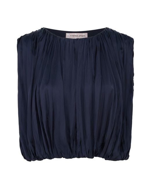 Traffic People Blue Any Moment Now Falls Sleeveless Top