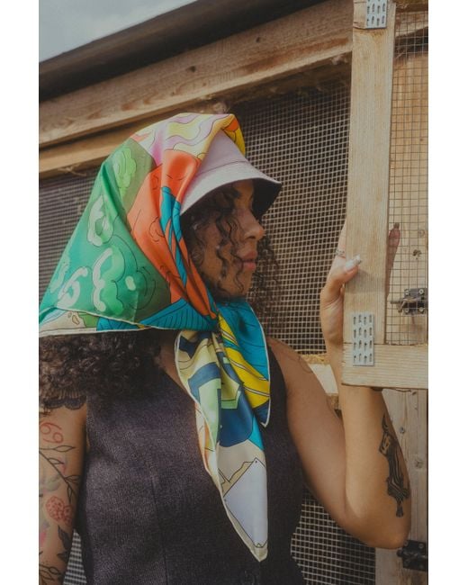 Pauser Blue Silk Scarf