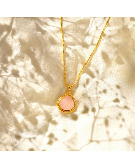 Seven Saints Metallic Rose Quartz Compassionate Heart Adjustable Necklace