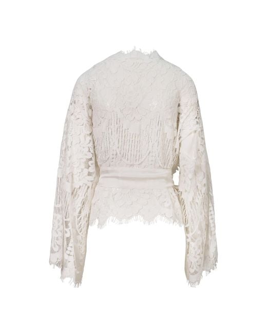 Belle -et-BonBon White Shalom Super Soft Eyelash Lace Cotton Bridal Kimono