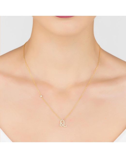 Latelita London Metallic Zodiac Star Sign Pendant Necklace Leo
