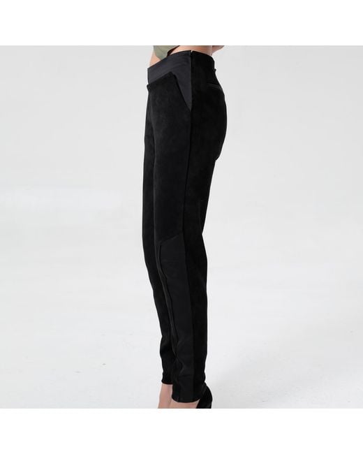Smart and Joy Blue Suede And Satin Pants