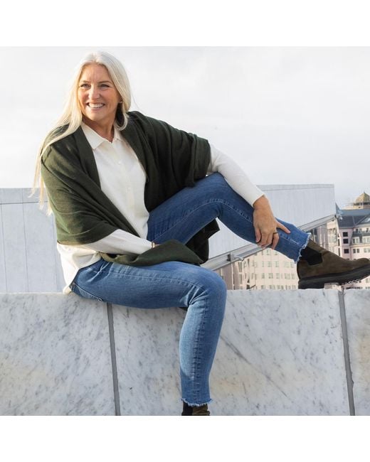 tirillm Green Alfie Big Cashmere Scarf -Army