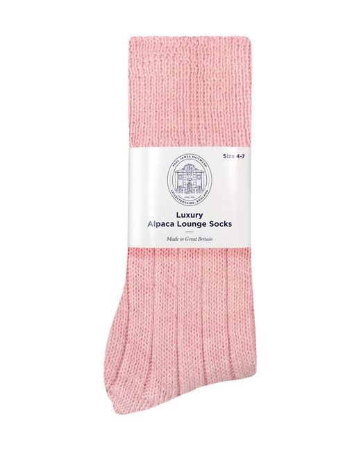 Paul James Knitwear Pink Alpaca Kenilworth Lounge Socks