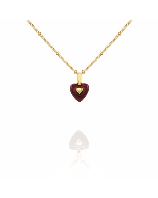 Arctic Fox & Co. White The Burgundy Heart Necklace