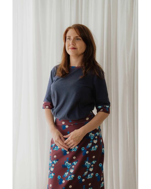 Sophie Cameron Davies Blue Cotton T-Shirt