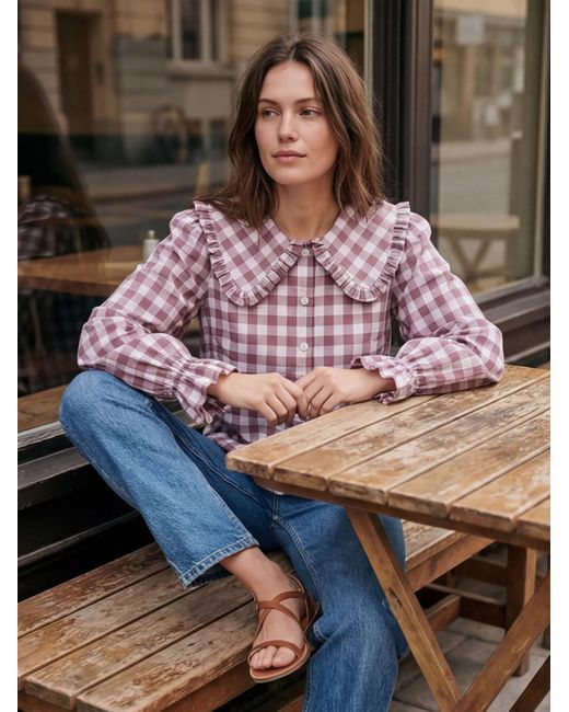 The Well Worn Pink The Luna Blouse – Gingham