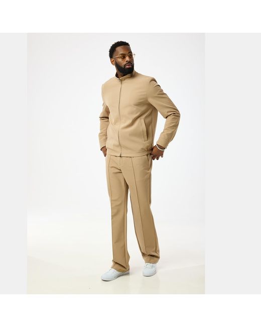 DAVID WEJ Natural Ashford Relaxed Zip Through Jacket for men