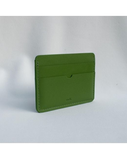godi. Green Handmade Leather Card Case