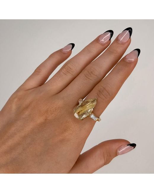 SALLY SKOUFIS Metallic Visionary Ring With Rutile