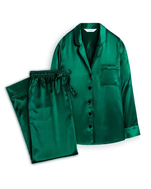 Silk Works Green Emerald Pyjama Set